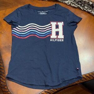 Tommy Hilfiger Navy Tee with Multicolor Stripes
